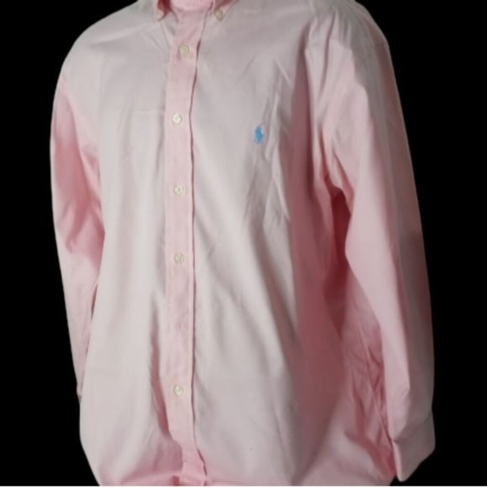 Mens Polo Ralph Lauren Classic Long Sleeve Pink Dress Shirt Size XL. - Picture 5 of 15